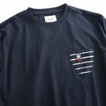 新品 シェルティークラブ 24SS ボーダー ポケット 半袖 Tシャツ M 紺 白 【SH1442086_79】 Sheltie Club 春夏 メンズ カットソー 丸首_画像2