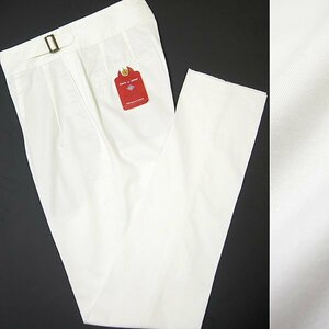  translation have ETONNEe tone 2 pleat cotton lineng LUKA pants L white [P22032] spring summer summer men's slacks trousers 