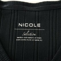 新品 ニコル ランダム テレコ Vネック 長袖 カットソー 48(L) 黒 【I51961】 NICOLE Selection 春夏 Tシャツ ロンT リブ コットン_画像7