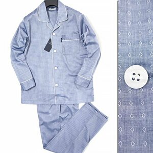  new goods Aquascutum cotton do Be setup pyjamas M navy blue [J55339] Aquascutum LONDON men's . collar open color pants 