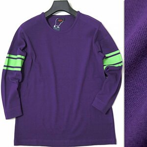  new goods kent ave new 7 minute sleeve football cut and sewn L purple [I50070] Kent Ave. men's T-shirt line sport crew neck 