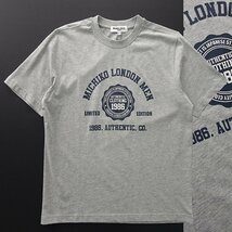 新品 ミチコロンドン 春夏 カレッジロゴ プリント Tシャツ M グレー【ML9M-T035_GA】 MICHIKO LONDON 半袖 コットン カットソー メンズ_画像1