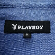 新品 プレイボーイ 24年春夏 バンドカラー シャツ M 青 【1024_78】 PLAYBOY メンズ 長袖 コットン オックス バニー スタンドカラー_画像10