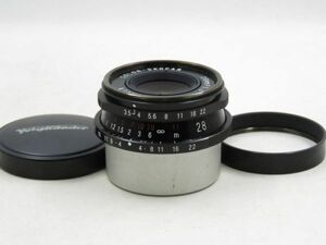 [22431W2]★超極上美品★フォクトレンダー COLOR-SKOPAR 28mm F3.5 Lマウント フード付き