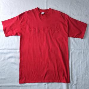 2000's MADE IN USA アメリカ製 BOSS 刺繍ロゴTシャツ ヴィンテージ 100％コットン レッド 赤 表記XLサイズ 希少