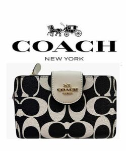 COACH 二つ折り財布シグネチャー ミディアム コーナー ジップ ウォレット CP420 