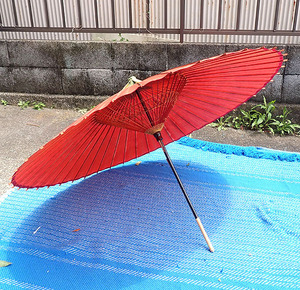 [ peace umbrella high class feather two -ply umbrella number umbrella red cloth sack attaching with defect ] kimono small articles dancing interior cosplay photographing properties Japanese style retro bamboo craft long-term keeping goods Junk 