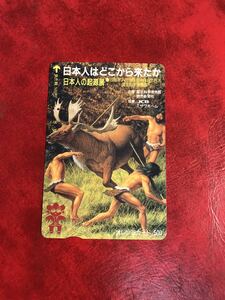 C300 1穴 使用済み オレカ　JR東日本 フリー 日本人の起源展 500円券　一穴　オレンジカード