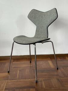 北欧 デンマーク Fritz Hansen フリッツハンセン グランプリ チェア オーク フロント パディング アルネ ヤコブセン ヴィンテージ 2