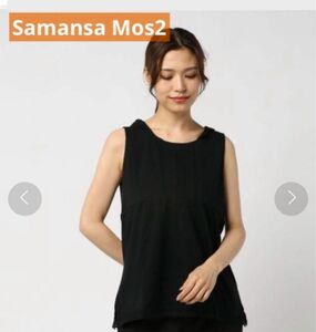 Samansa Mos2 (サマンサモスモス )衿レースカットソー・ブラック