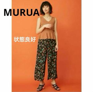MURUA (ムルーア) ELLA flower ラップパンツ・ブラック