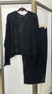  beautiful goods Alexander one setup punching dot Alexander wang black top and bottom waist rubber tops skirt 