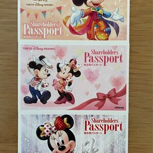 ディズニー　チケット　パスポート　使用済　コレクション用　3枚セット　ミッキー　ミニー　40周年 株主用