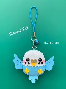 ★完成品 ★ インコ ★ ストラップ ★ ( フエルト ハンドメイド ) ★ #1