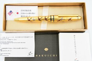 箔一 HAKUICHI 千羽鶴（金） 蒔絵 ノック式ボールペン 箱付き 20760028