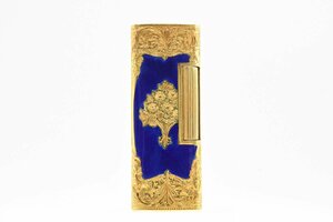 Roy Kingroi King Dunhill 18K 750 Dunhill type gas lighter engraving blue smoking .20795318