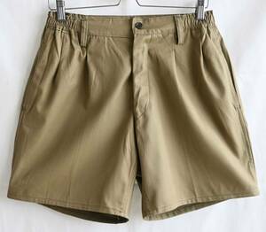  prompt decision / dead stock [90's Vintage / Italy army ]E.I. two tuck chino shorts /52R/ khaki / military / cotton tsu il (q-2405-3-1)