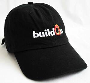 即決【90'sヴィンテージ/quake city caps】build On オフィシャル キャップ/フリーサイズ/ブラック/コットン製/アメリカ買付(nk-244-5- 3)