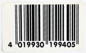 即決【デッドストック タイ製】バーコード ステッカー/ブラック/52×84mm-
