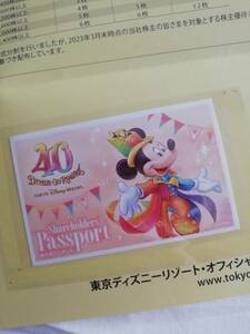 TDR　ディズニーリゾート（ランド or シー） 株主優待 パスポート　【有効期限2024年6月30日　1枚】