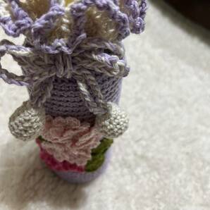ハンドメイド レース編み 手編み ペットボトルカバー500ml 紫陽花の画像2
