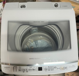 【家電セール】AQUA/アクア 全自動洗濯機 AQW-V7P(W) 2023年製 7kg 高濃度クリーン浸透＆3Dパワフル洗浄 ほぐし仕上げ