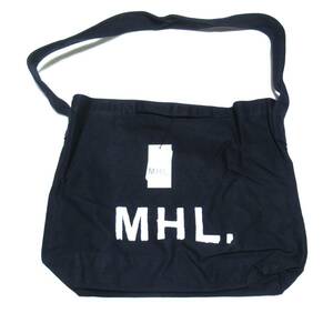 ★MHL マーガレットハウエル キャンバスショルダーバッグ ネイビー