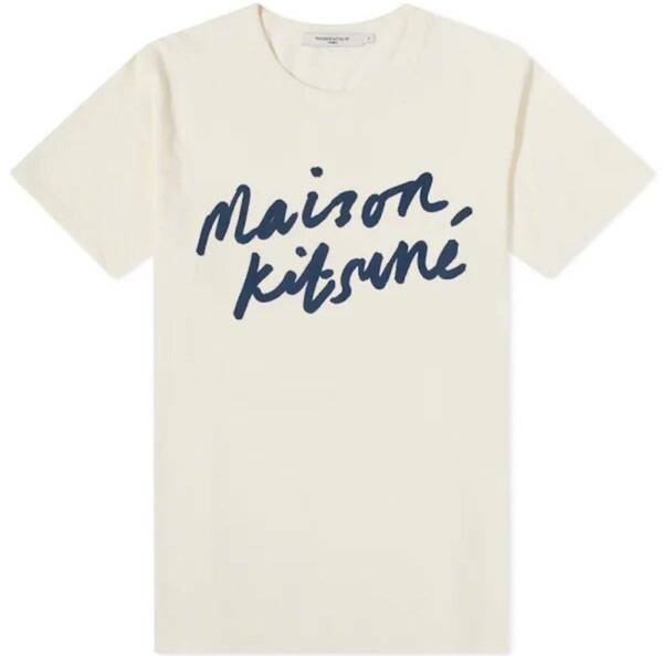 ★メゾンキツネ Maison Kitsune Mサイズ 半袖 Tシャツ ロゴ 男女兼用 ホワイト