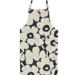 ★Marimekko マリメッコ エプロン ウニッコ 生成り ダークグリーン