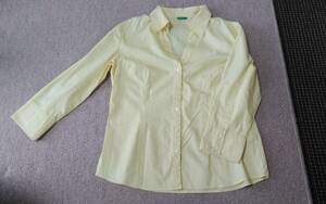  Benetton Japan ( stock ), lemon color, lady's shirt 