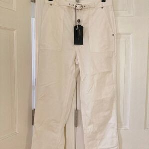 rag&boneラグアンドボーンハイライズベルト付きパンツホワイト白新品