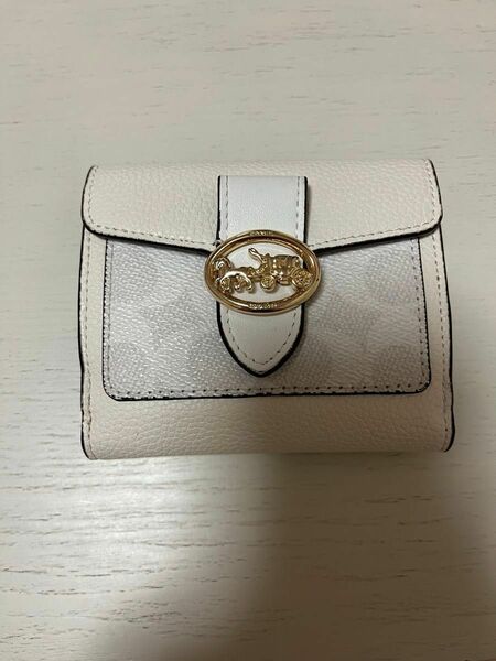 【中古】COACH 二つ折り財布 コーチ ホワイト