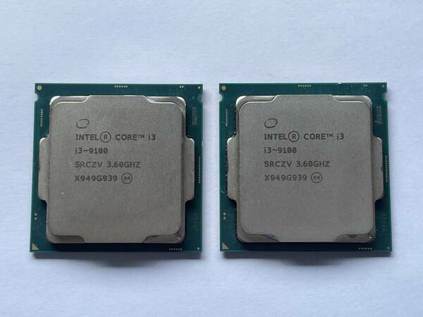 Intel Core-i3 9100 / 3.60GHz SRCZV CPU 2個セット、中古動作品 