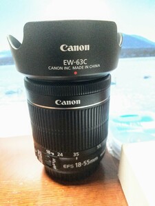 美品！Canon キヤノン EF-S 18-55mm F3.5-5.6 IS STM★新品純正フード・新品UVフィルター付き