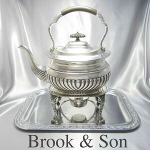 【Brook & Son】フルート ティーケトル 【シルバープレート】 バナー/スタンド
