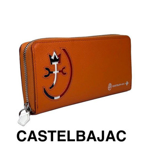 カステルバジャック　CASTELBAJAC　ラウンド財布　長財布　牛革財布　お洒落な財布　032615-2　オレンジ