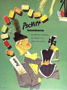 1962年PSCHITTキャンディー/ヴィンテージ・フランス雑誌広告オリジナル・ポスター