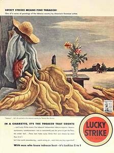 1942年LUCKY STRIKEラッキーストライクは上質なタバコを意味します！/ヴィンテージ雑誌広告オリジナル・ポスター