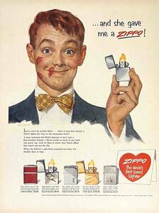 1953年ZIPPO Lighters...そして彼女は私にZIPPOをくれました！/ヴィンテージ雑誌広告オリジナル・ポスター