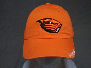 激レア USA購入 USカレッジ オレゴン州立大学ビーバーズ【OREGON STATE BEAVERS】ビーバー ロゴ刺繍入り キャップ オレンジ 中古良品