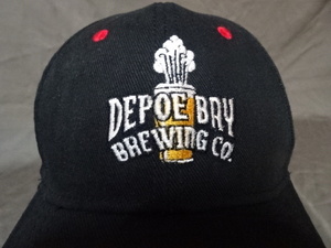 激レア USA購入 アメリカ企業モノ オレゴン州 デポエベイ 地ビール会社【DEPOE BAY BREWING CO.】ロゴ刺繍入り キャップ 中古良品