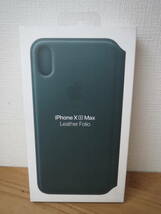 純正 Apple アップル iPhone Xs Max Leather Folio レザーフォリオ (フォレストグリーン) MRX42FE/A_画像1