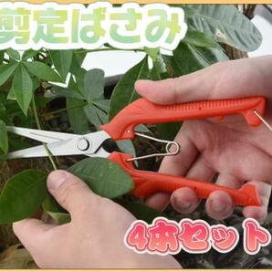 4個セット 剪定ばさみ はさみ ガーデニング 盆栽 華道 ステンレス 花 枝切り 工具 DIY