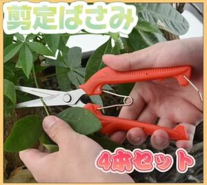 4個セット 剪定ばさみ はさみ ガーデニング 盆栽 華道 ステンレス 花 枝切り 工具 DIY