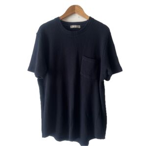 nano & co ナノ・ユニバース メンズ ワッフル編み サーマルTシャツ L ネイビー