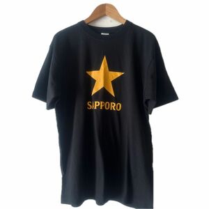 TEAZ ヘビーウエイト『 SAPPORO 』ブラックコットンTシャツ USED L 美品