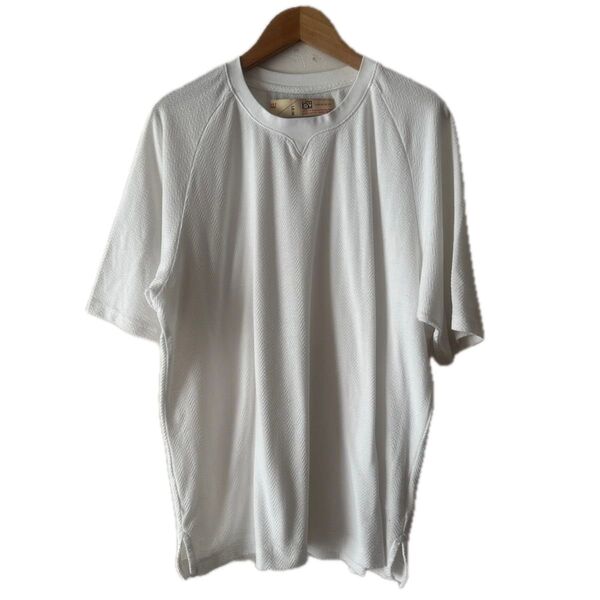 ナノ・ユニバース メンズ LB.04 織柄ラグラン袖 TシャツUSED L ホワイト