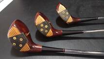 ｍ357【希少】PERSIMMON パーシモン HONMA EXTRA correct 1w 3w 4w 3本セット ドライバー/ウッド/ゴルフ/クラブ/当時物_画像2