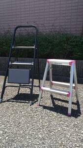 m354 corner n original folding stepladder * step pcs ×2 pcs. set compact / crevice storage / home use / office / aluminium step‐ladder 