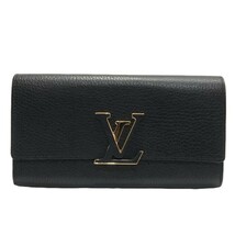 LOUIS VUITTON ルイヴィトン 長財布 M61248 ポルトフォイユ・カプシーヌ ノワール イニシャル入り トリヨン 【良品】 22405K279_画像1